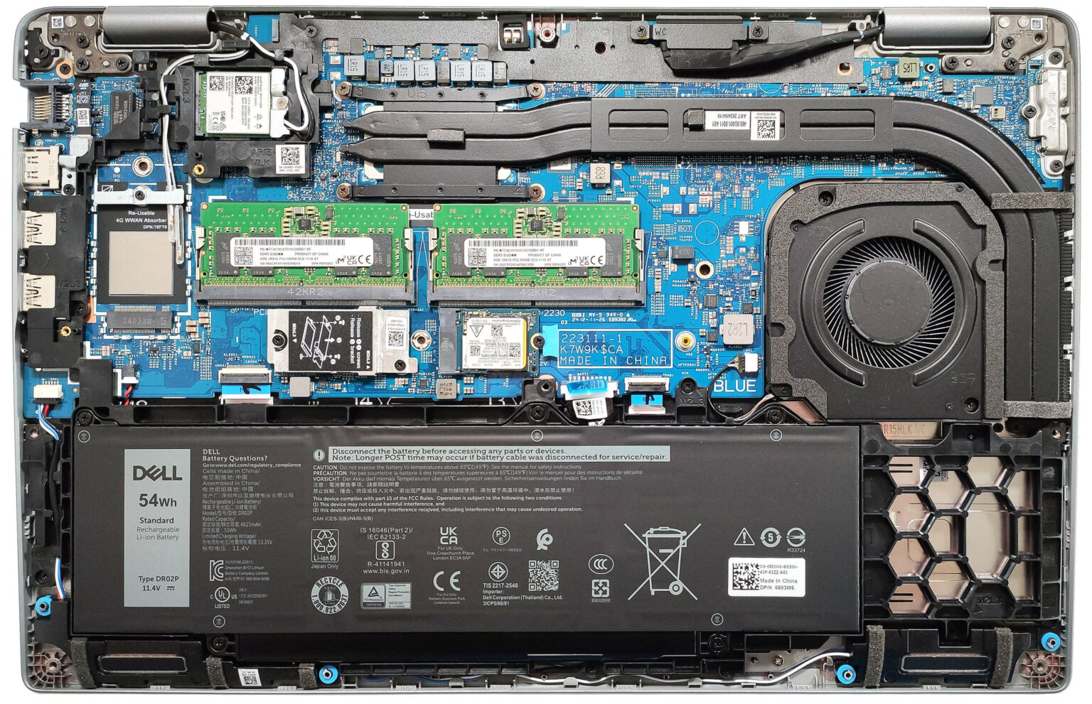 Internal Photo of Dell Latitude 5550 Precision 3590 012DJ 0012DJ CPU Fan original (Latitude 5550)